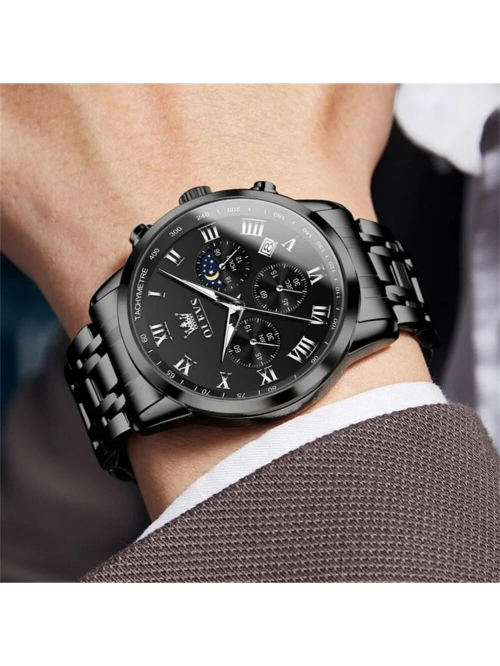 Stylish Big Face Stainless Steel Analog Watch for Men | Luxury Multifunctional